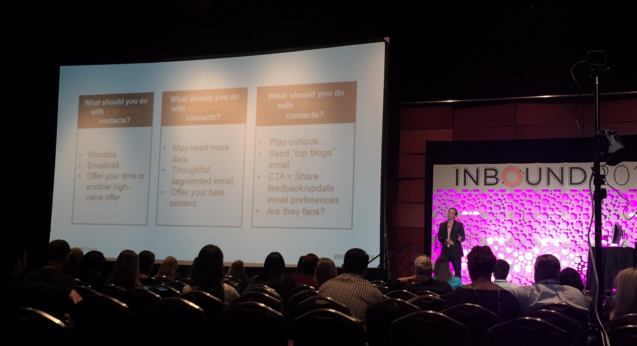 Nov 16 - Nick presenting tips to engage contacts based on score, INBOUND16.jpg-large